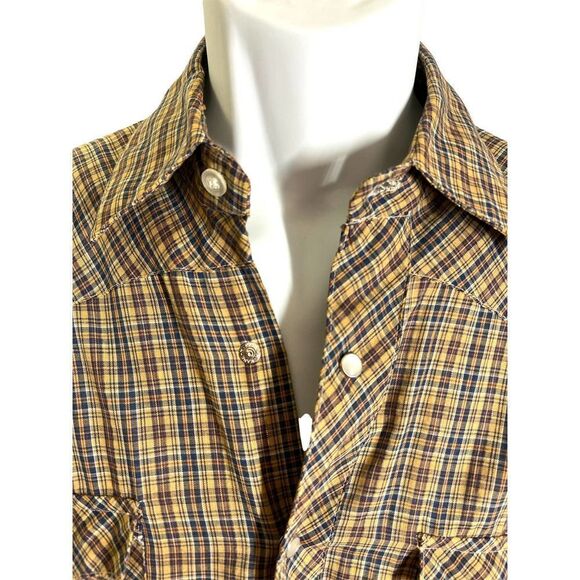 Stage II Vintage Brown Snap Button Down Long Sleeve Shirt Men’s Size Med. - Picture 2 of 5